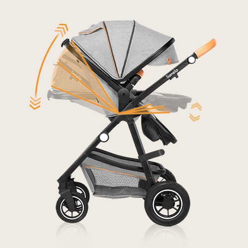 lionelo Amber 3 w 1 Black Silver — Wózek wielofunkcyjny